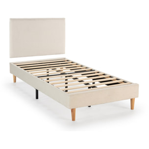 Base tapizada + cabecero Niebla Beige