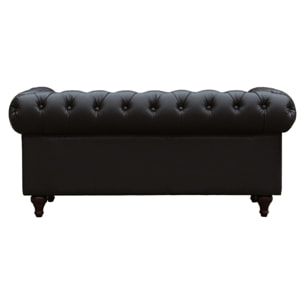 Canapé fixe Chesterfield "Aliza" - 157 x 82 x 70 cm - 2 places - Marron