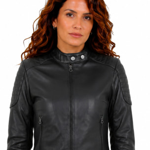 Giubbino in vera pelle di vitello Nero