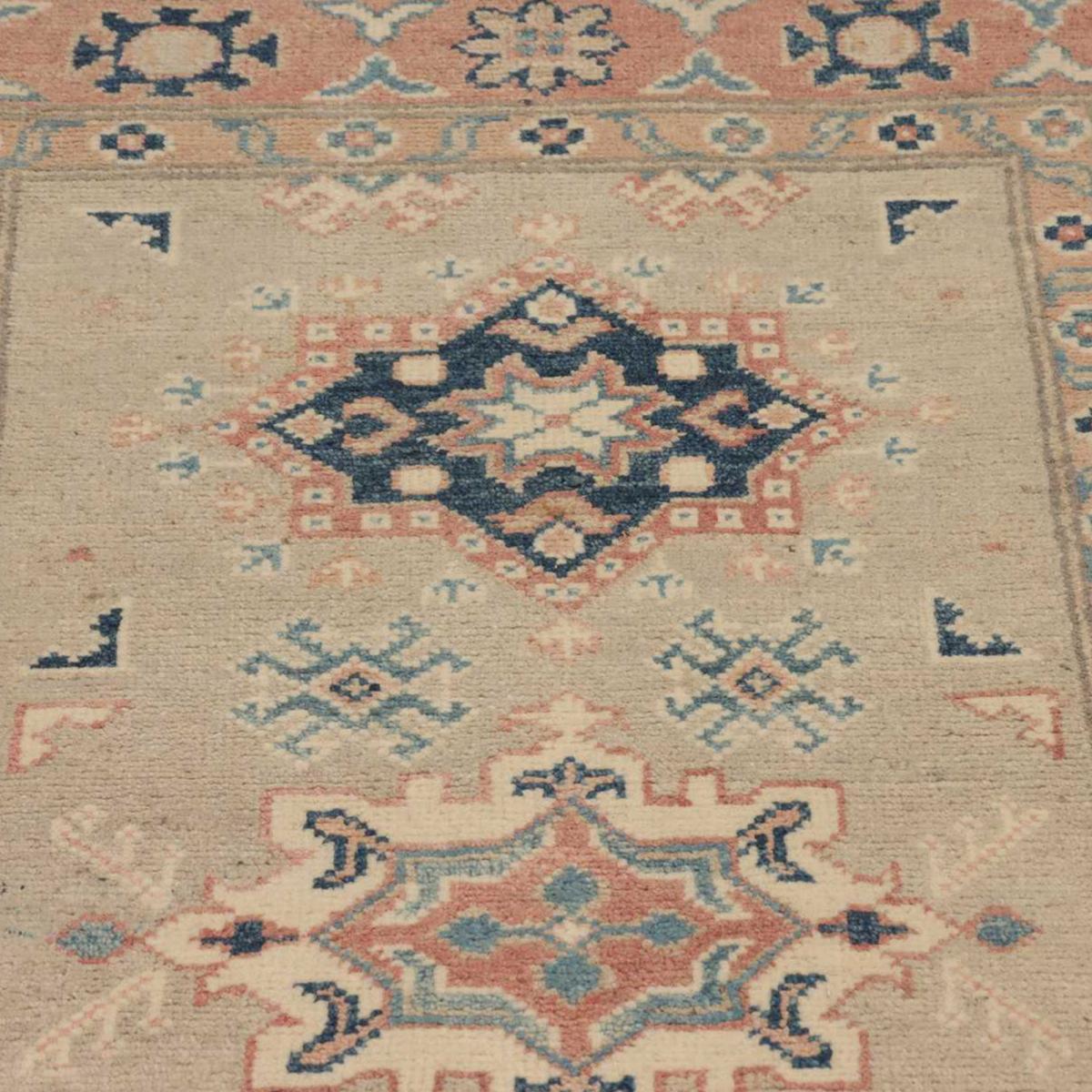 Tapis salon géométrique, noué main en laine, IPERE