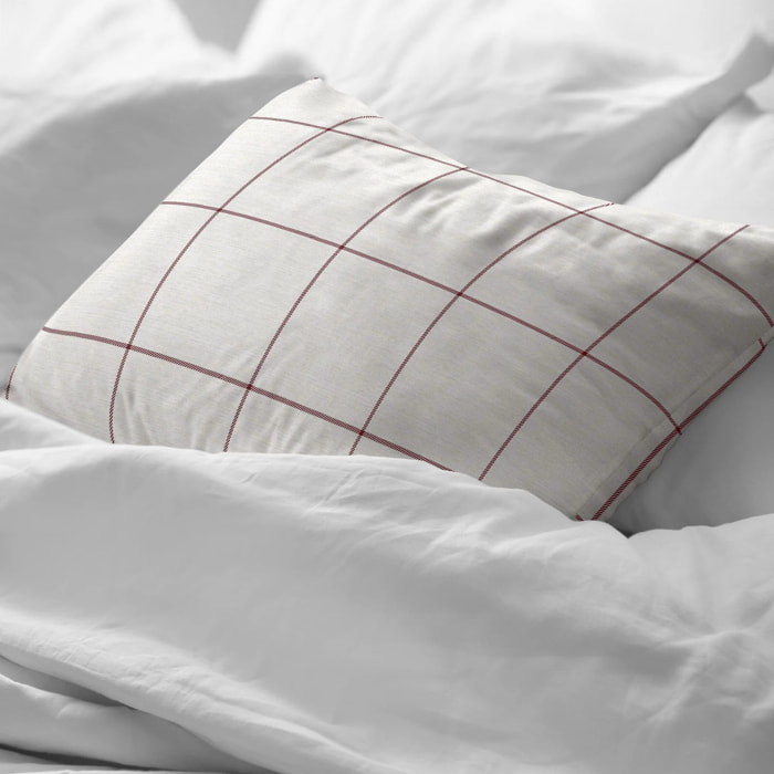 Taie d'oreiller Red Windowpana