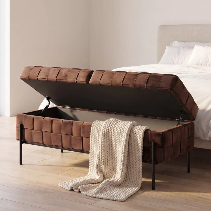 Banc-coffre Weave marron Kare Design