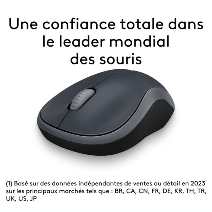 Souris sans fil LOGITECH M185 Swift Grey