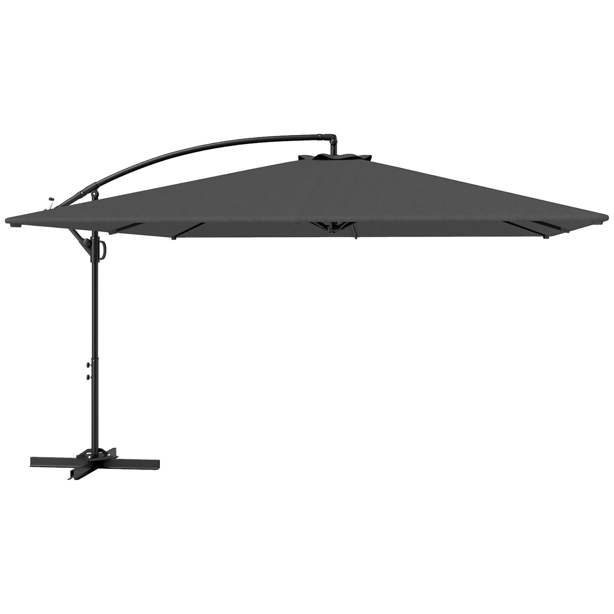 Parasol déporté rectangulaire XXL – Inclinable et rotatif 360°