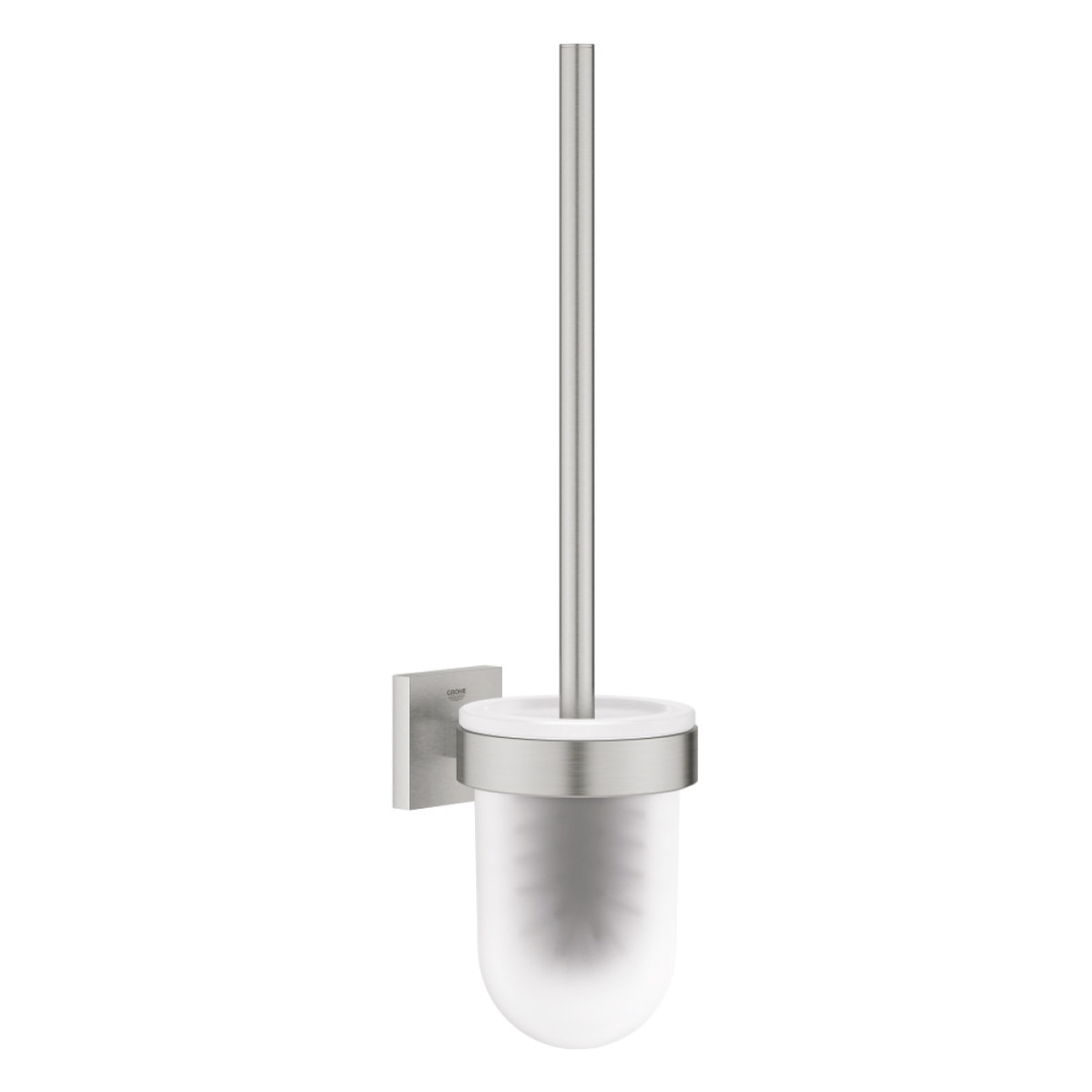GROHE QuickFix - Start Cube - Porte-balai de WC - Finition Supersteel (à visser ou à coller)