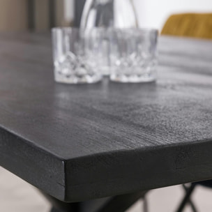 Table pied central bois de manguier noir 230 cm LUCKNOW