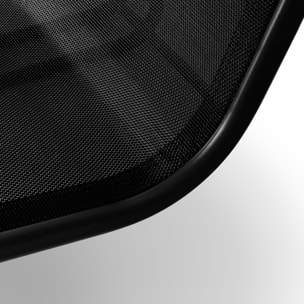 Conjunto de jardín 4 plazas, mesa centro+sofá+sillones de acero negro