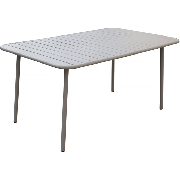 Table jardin en métal "Bilbao" - 150 x 90 x 71 cm - Taupe