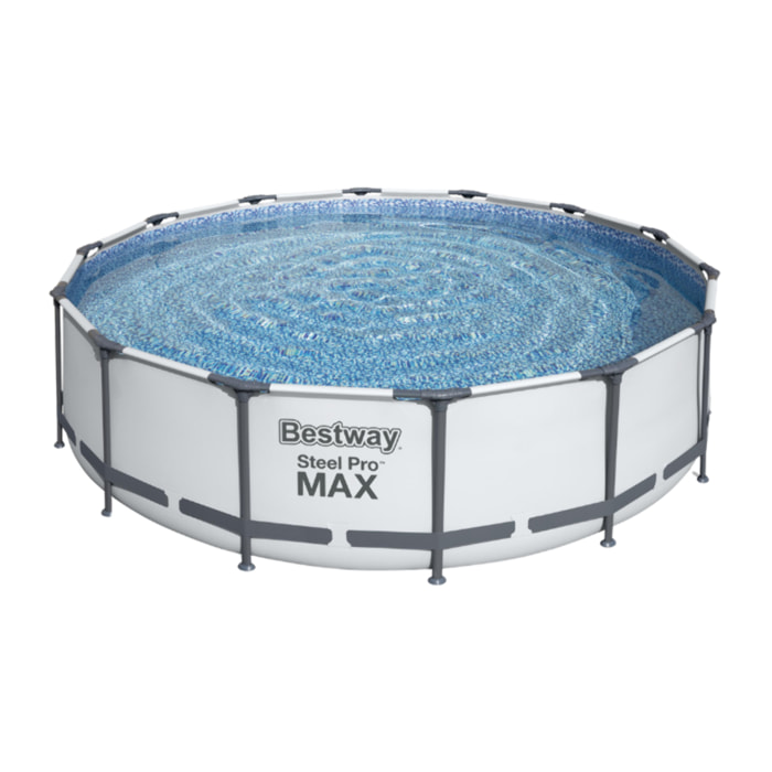 Bestway Piscine hors sol tubulaire ronde Bestway Steel Pro Max 427 x 107 cm gris clair