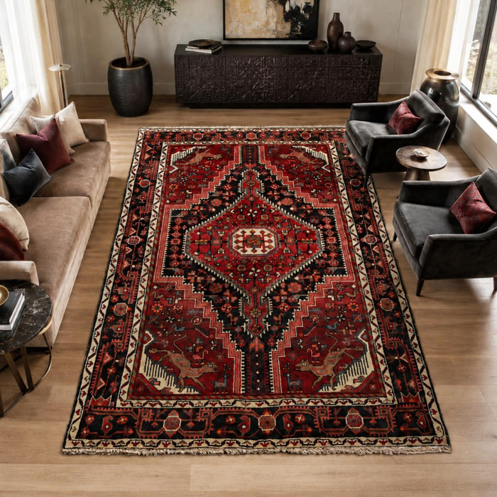 Tapis d'orient au motif oriental, noué main, ERIR