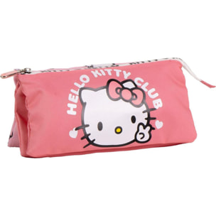 Estuche Portatodo 3 Compartimentos Hello Kitty