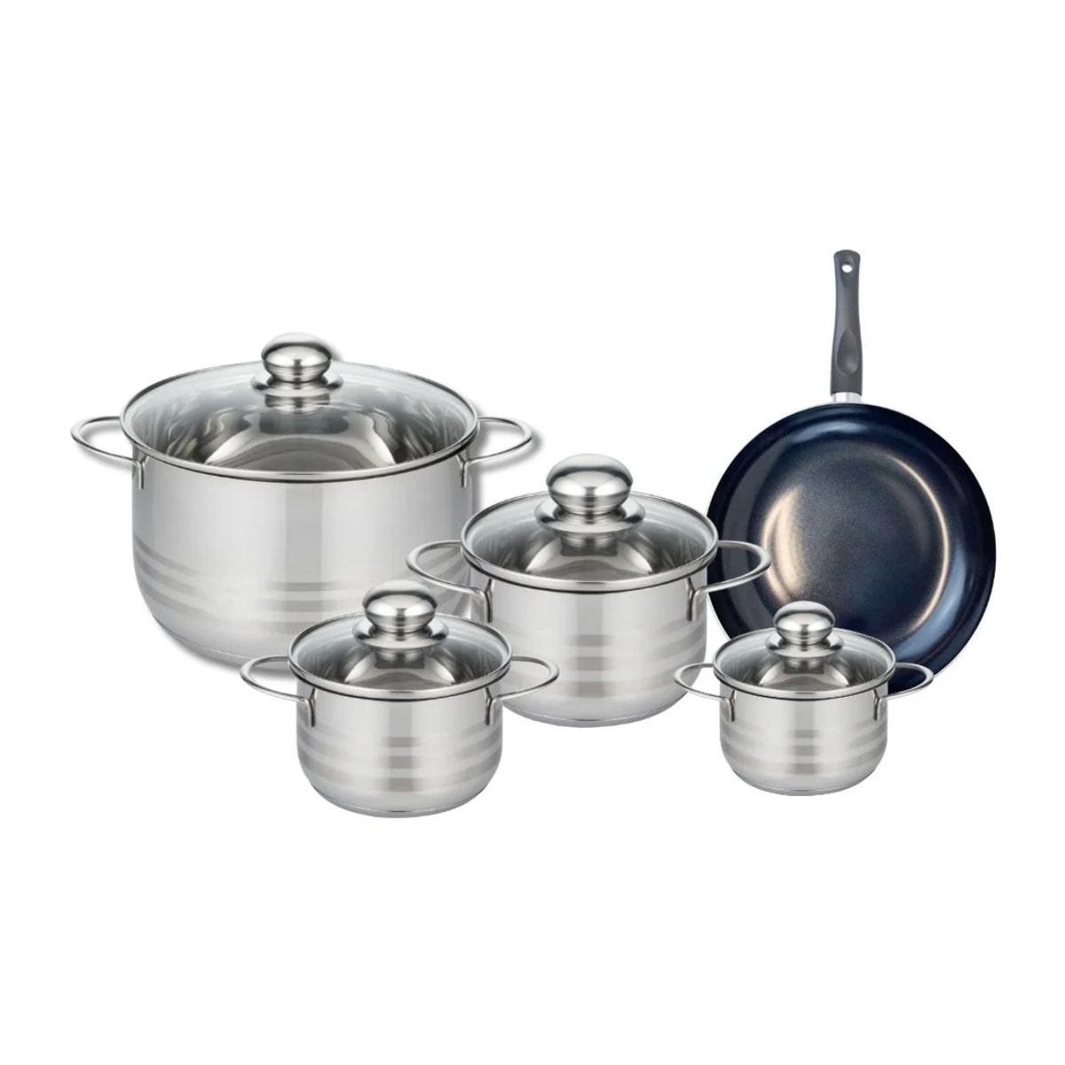 Ensemble de 1 Poêle de cuisson 20 cm et 4 faitouts 12, 14, 16 et 24 cm Elo Prima Brillant