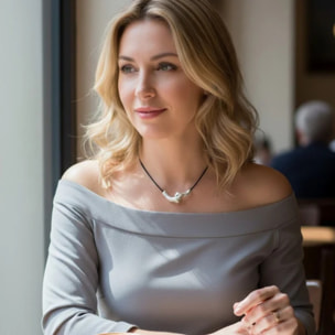 Collar unión plata 925 10µ y cuero negro