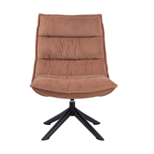 Mellow - fauteuil pivotant - en tissu - pieds en acier - Rose
