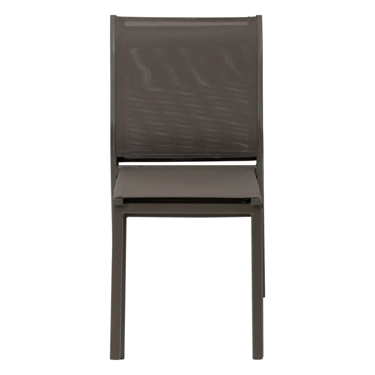 Chaise de jardin empilable "Essentia" wengé & praliné aluminium et texaline