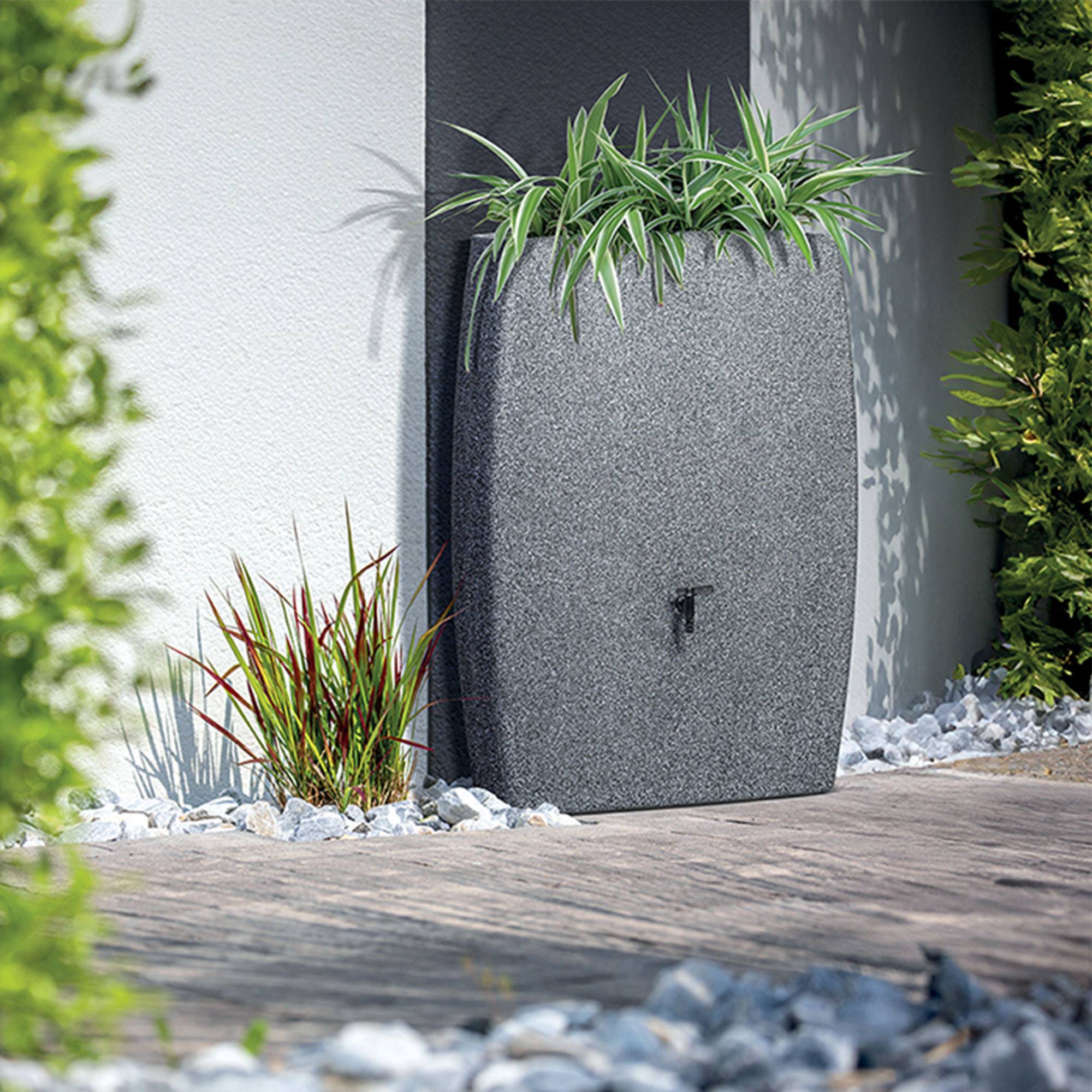 Bidón para agua de lluvia boxy de 270l color granito