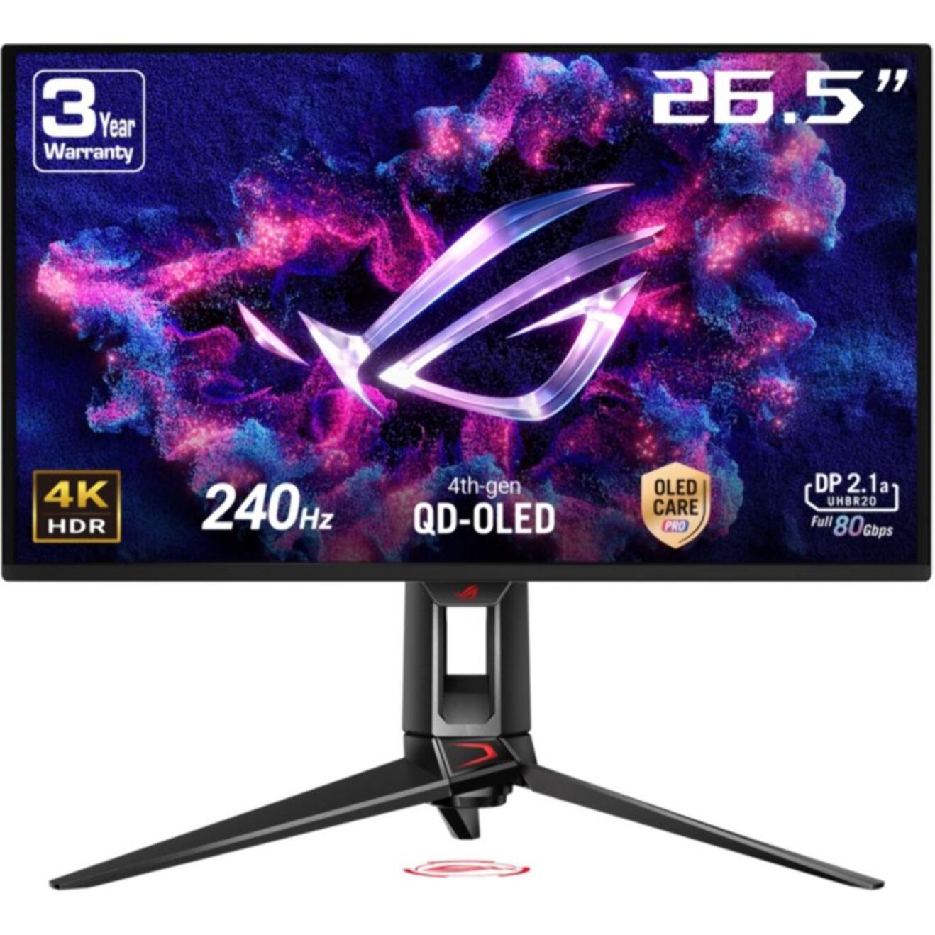 Ecran PC Gamer ASUS PG27UCDM 27" 4K 240Hz QD-OLED HDR10+ HDMI 2.1 USB-C 90W