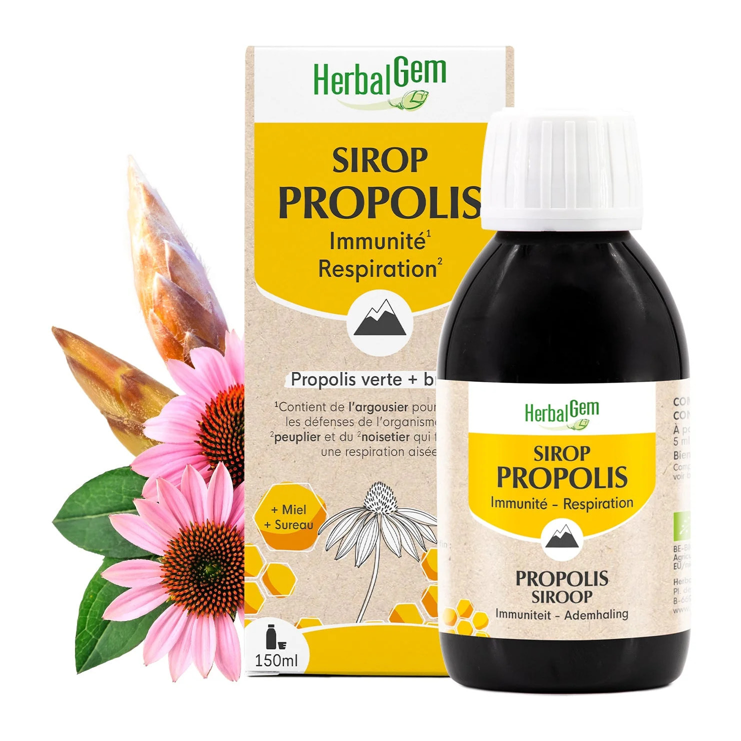 Herbalgem- Sirop à la Propolis - adultes - Bio - 150 ml
