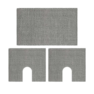 3 tappeti bagno CRAZY CEMENTO in microfibra misto cotone, morbido antiscivolo lavabile in lavatrice, tappetino lavabo sanitari bagno