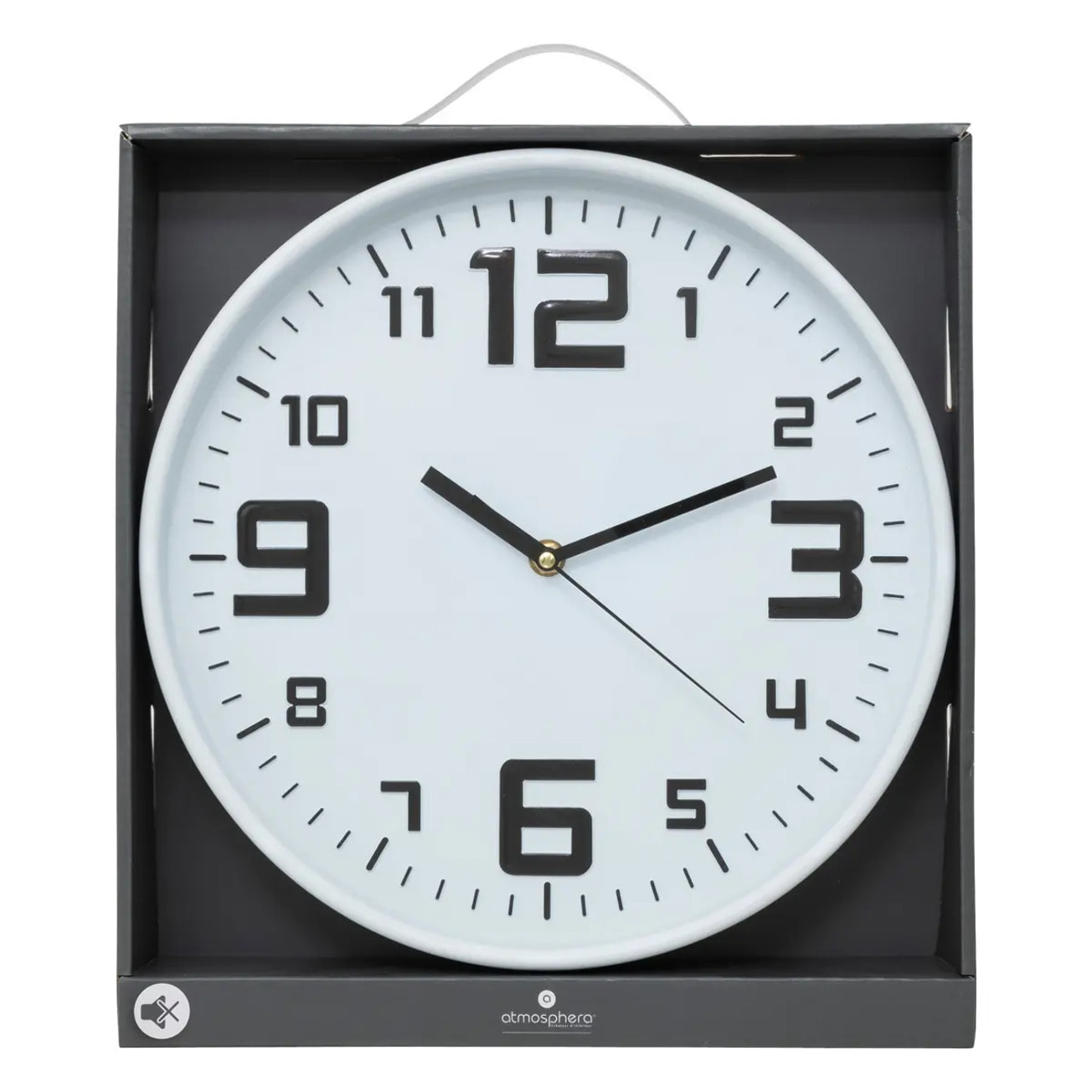 Horloge "Elian" en plastique blanc D30cm