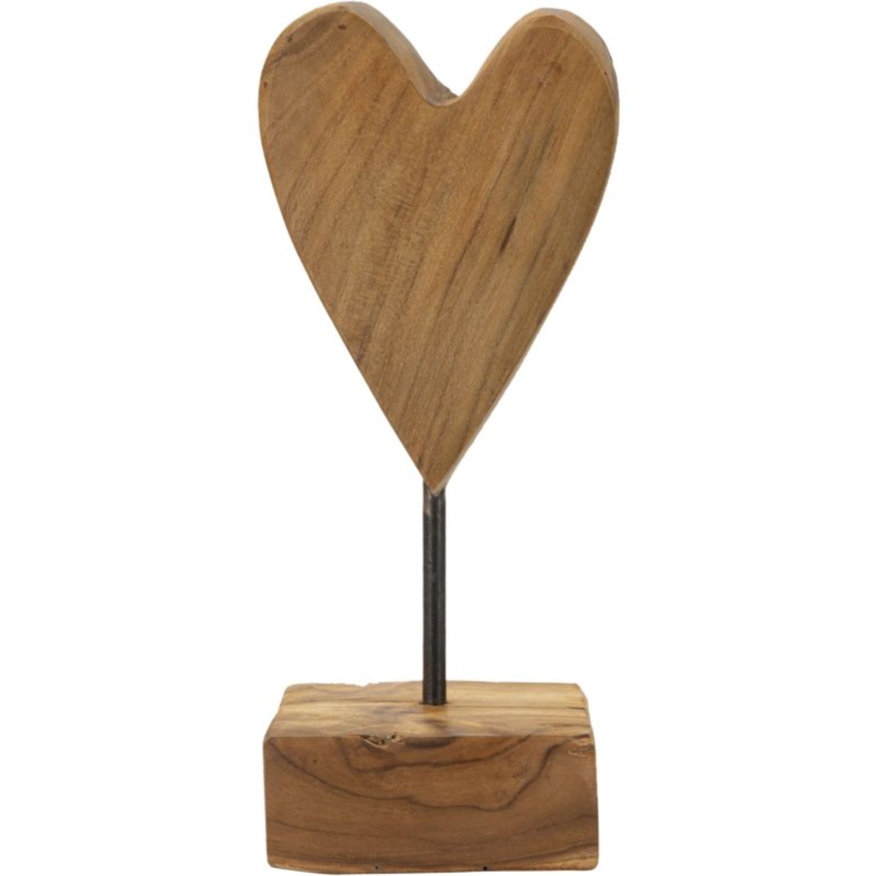 SCULTURA CUORE IN TEAK RIC. CM 10X10X25 (PEZZI UNICI - NON RIP. IN SERIE)