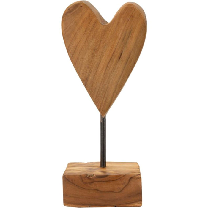 SCULTURA CUORE IN TEAK RIC. CM 10X10X25 (PEZZI UNICI - NON RIP. IN SERIE)