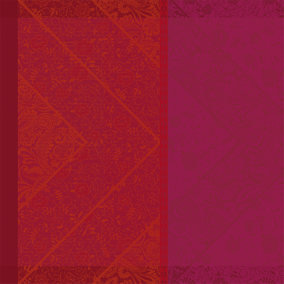 Serviette pur coton motif jacquard rouge Cassidy berry
