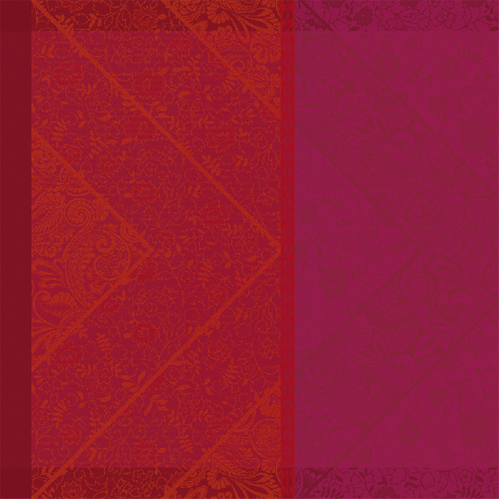 Serviette pur coton motif jacquard rouge Cassidy berry