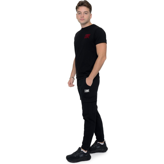 Pantalone sportivo invernale da uomo con polsino con logo piccolo "Basic"