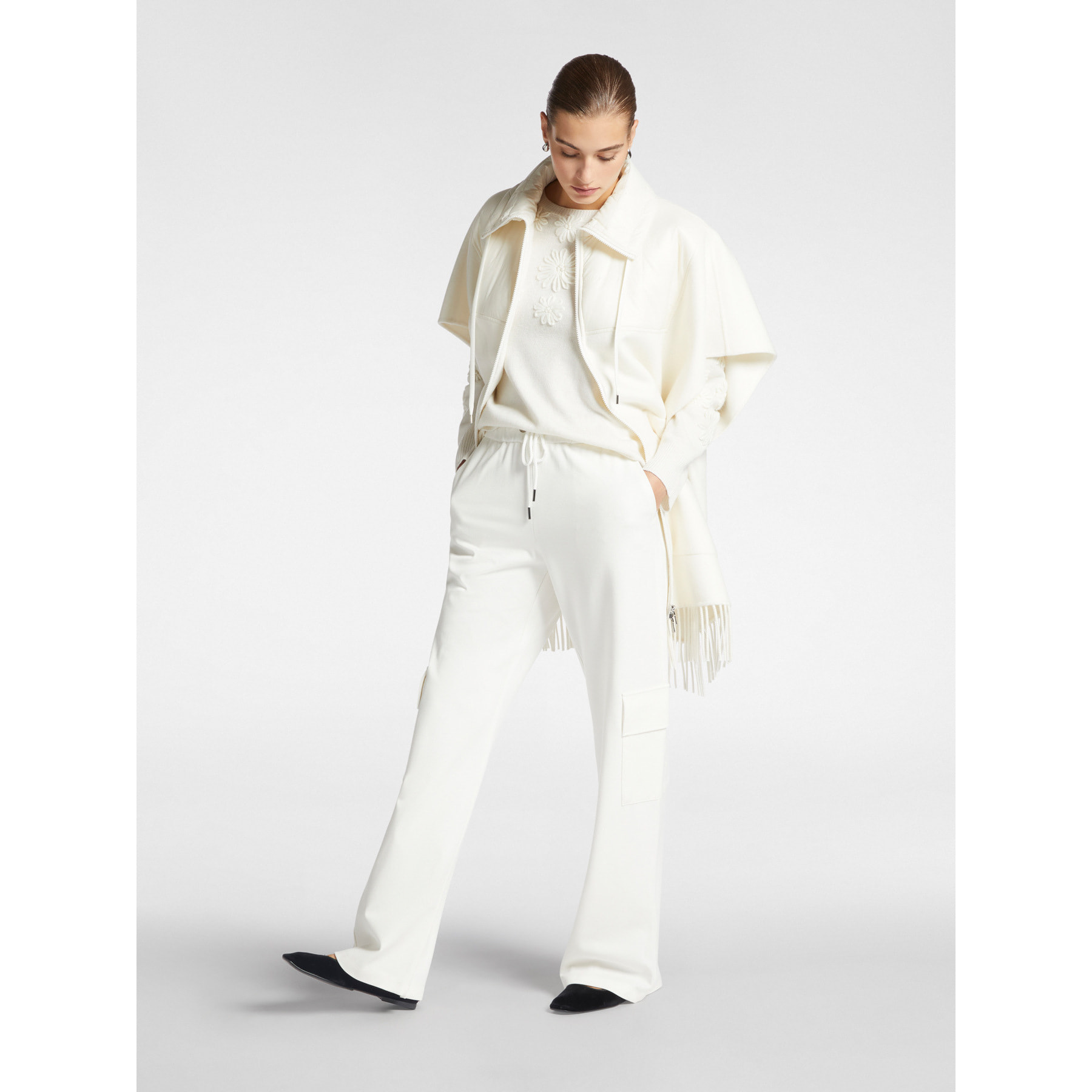 Elena Mirò - Pantalones joggers con bolsillos laterales - Blanco