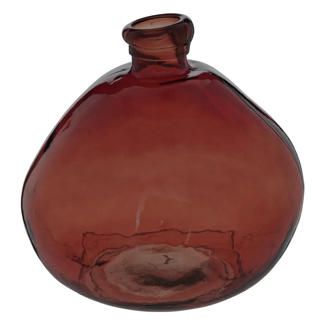 Vase rond "Uly" en verre recyclé D33cm ambre