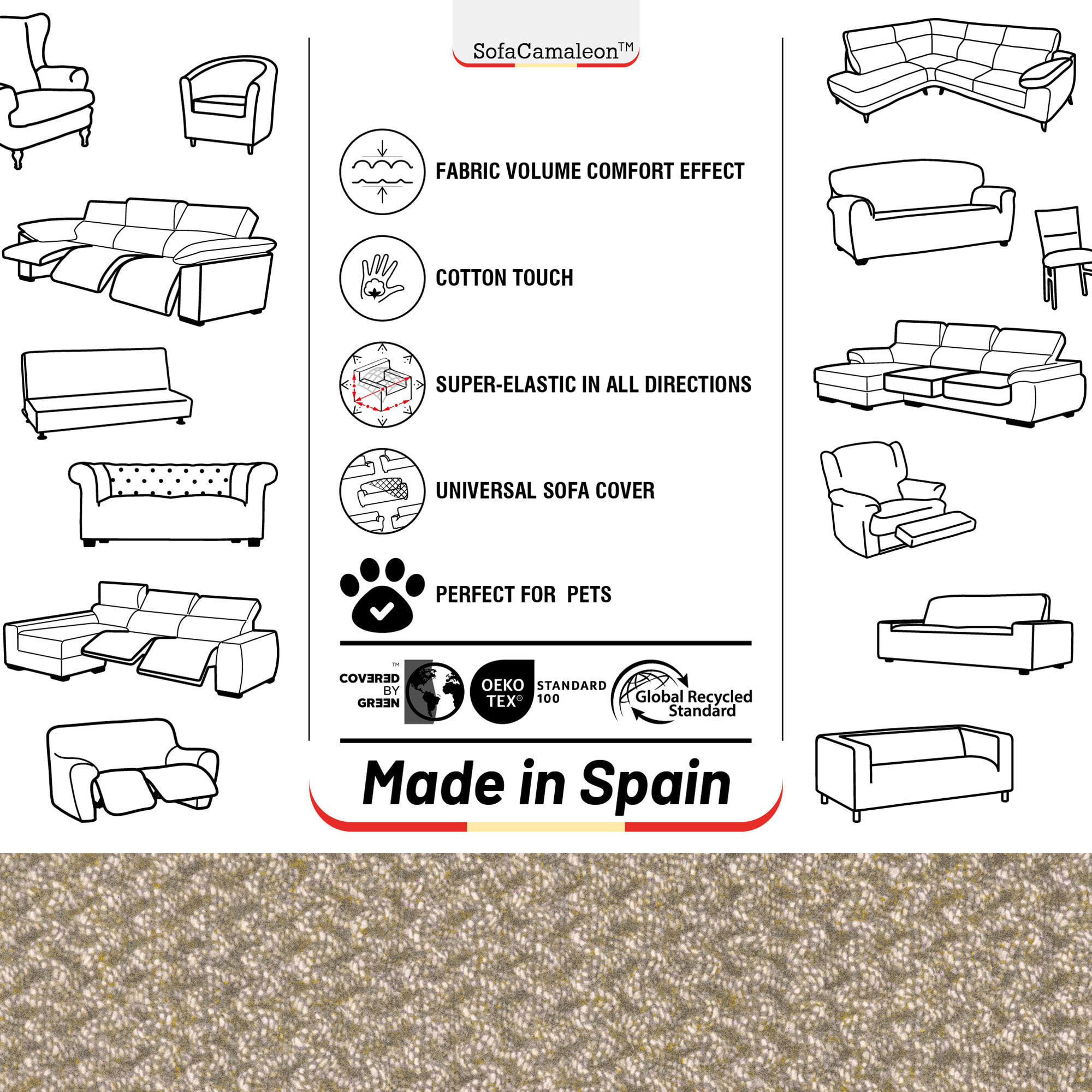 Funda Súper Elástica para SOFÁ modelo WONDER