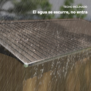 Caseta de Jardín Exterior, 12,4 m² 340x386x200 cm Cobertizo de Jardín Exterior Metálico con Puerta Corredera Base Refuerzo (Suelo NO Incluido) y Ventanas Ocre Oscuro