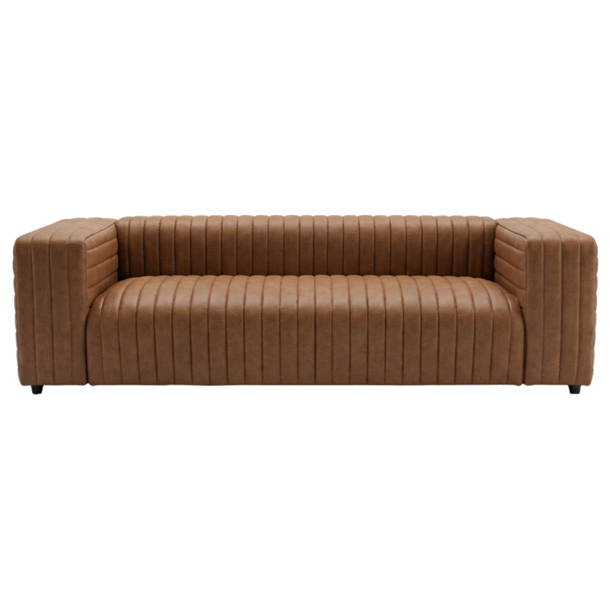 Igor - Canapé droit 3 places en simili - Marron