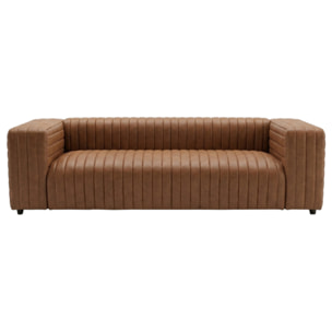 Igor - Canapé droit 3 places en simili - Marron