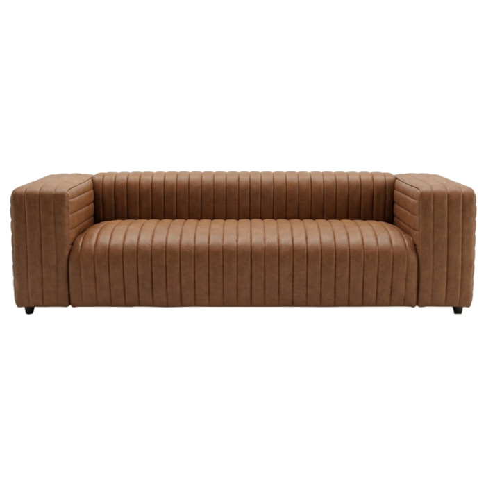 Igor - Canapé droit 3 places en simili - Marron