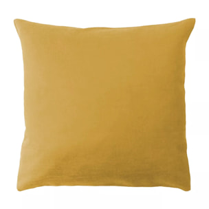 Housse de coussin pur coton motif jacquard jaune Bastide curry