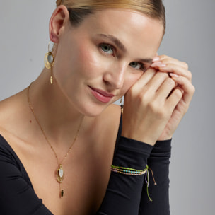 Pulsera con Cristal Verde acabado oro 18k