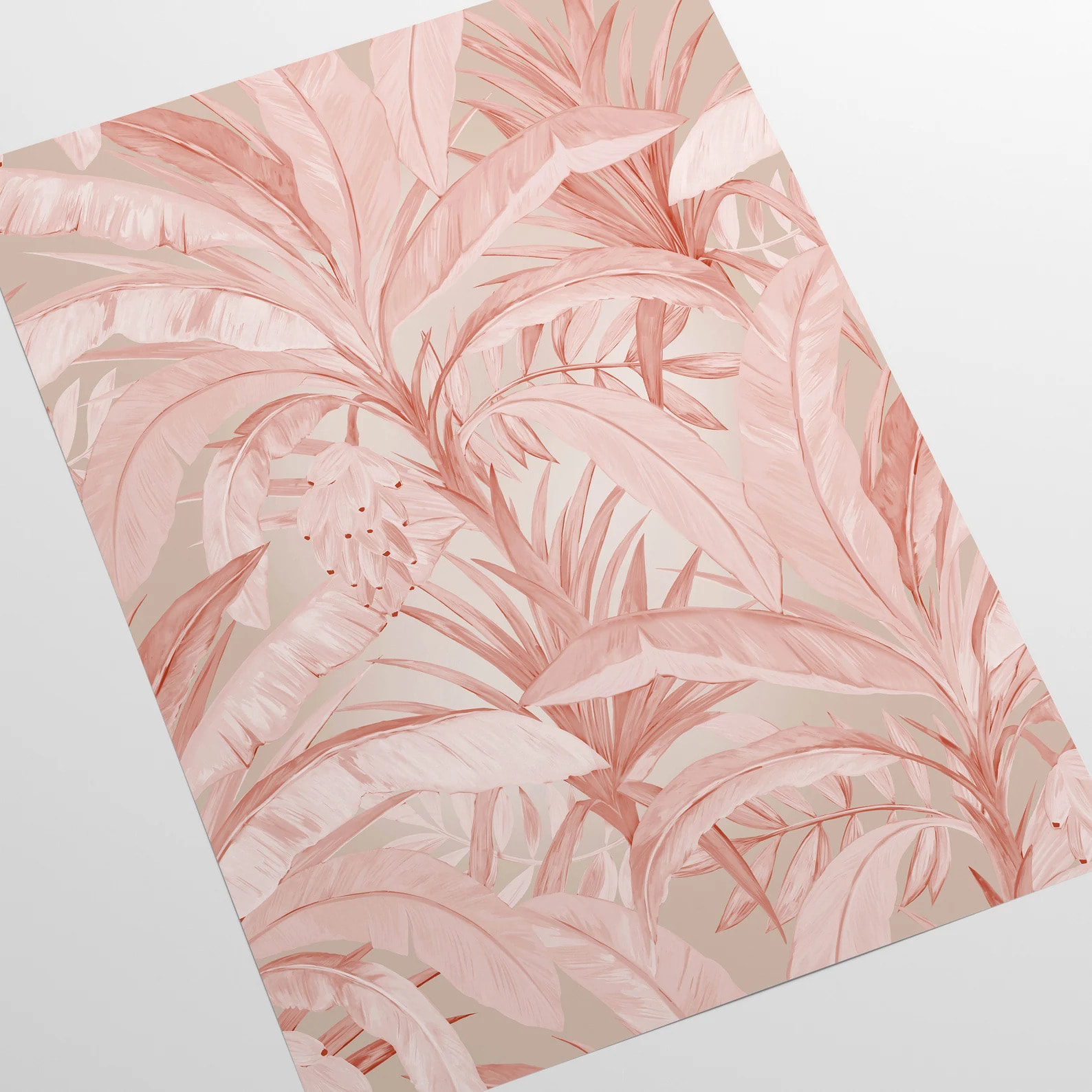 Carta da Parati Jungla Tropicale Rosa