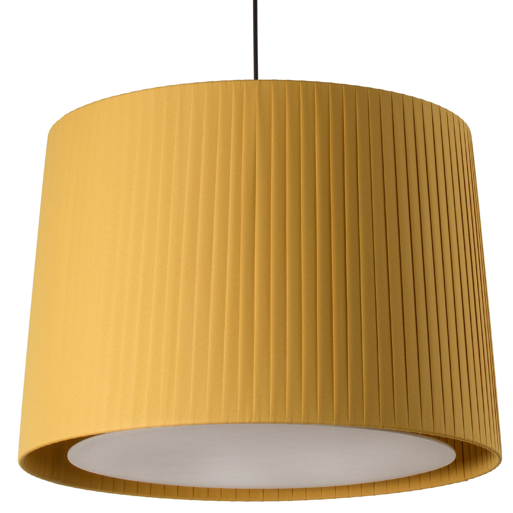 SAMBA Lampe suspension simple noir/enrubanné jaune