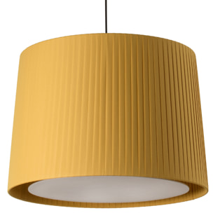 SAMBA Lampe suspension simple noir/enrubanné jaune