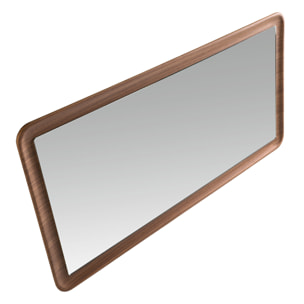 Espejo pared rectangular con marco de madera chapada en nogal natural 120x60x4cm