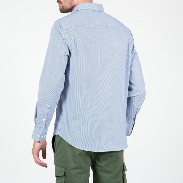 Camicia righe collo francese Polo Club St Martin Blu