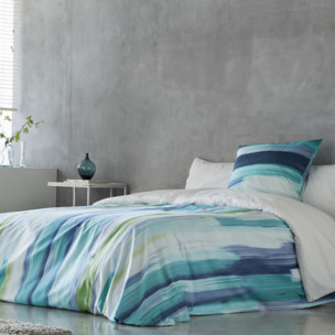 Funda nórdica 100% algodón LOANE azul/verde/blanco - varias medidas disponibles -