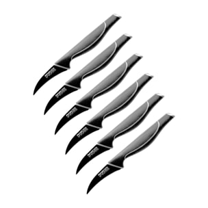 Ensemble de 6 Couteaux d'office 19 cm Nirosta Black Edition