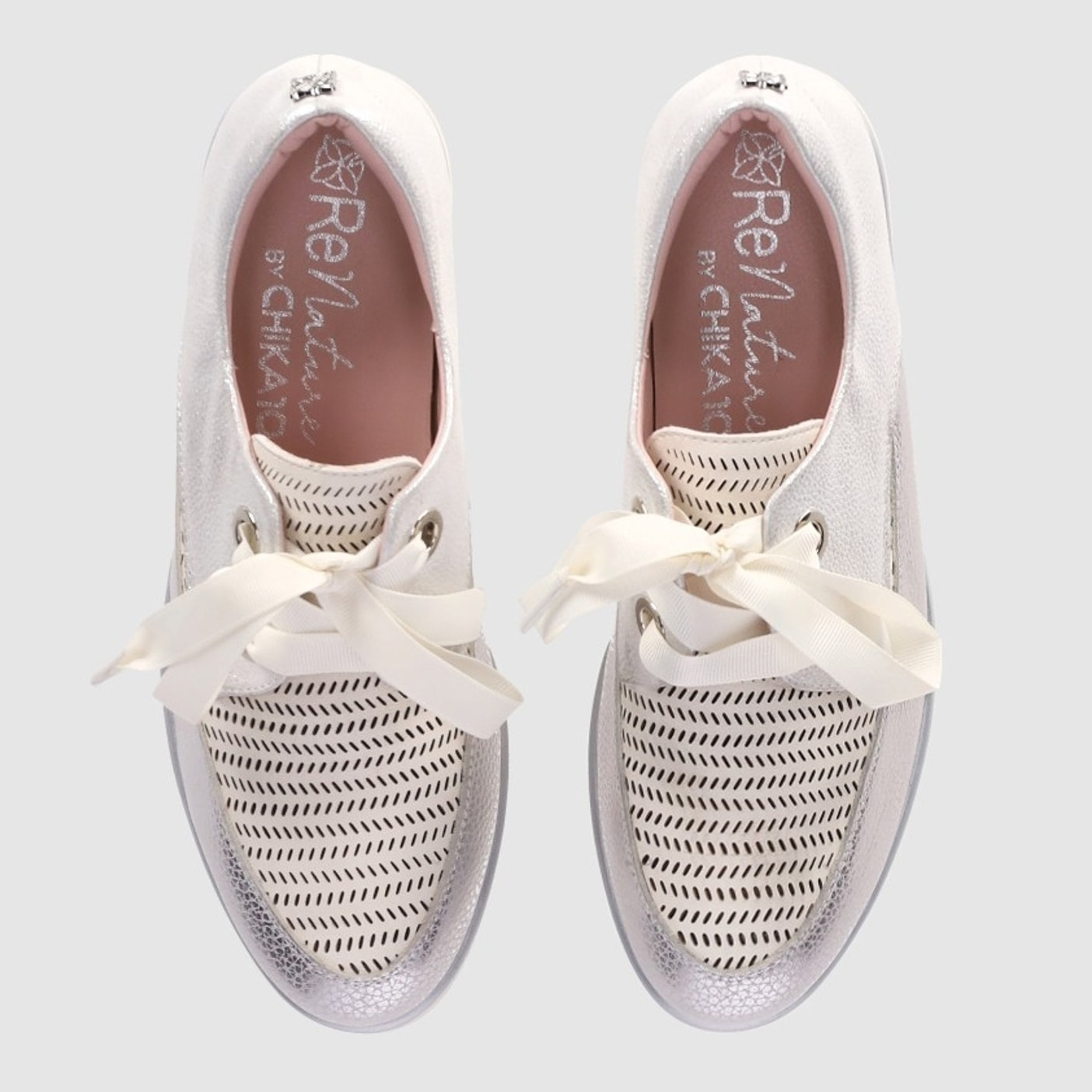 Zapatos de Piel - Plata - Tacón: 3 cm