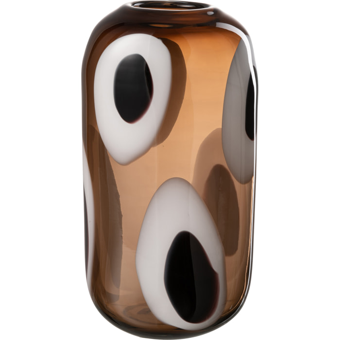 J-Line vase Izzy - verre - blanc/marron - medium - 32 cm de hauteur