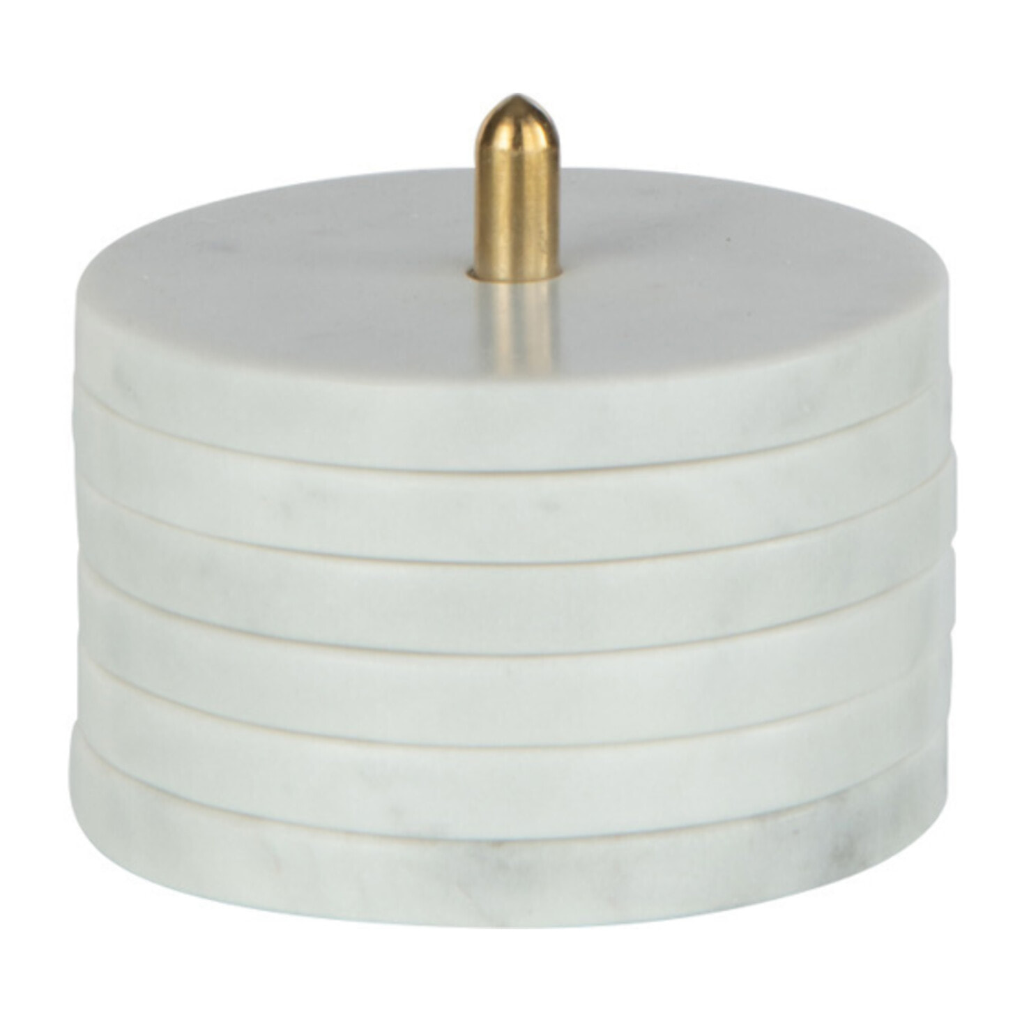 J-Line dessous de verre + Socle Rond Marbre - pierre - blanc - 6 pièces