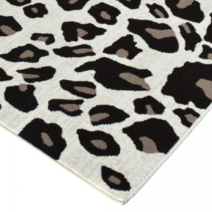 tapis salon fauve Beige et marron motif animalier
