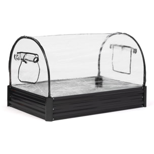 Serre de potager en métal 115cm gris anthracite